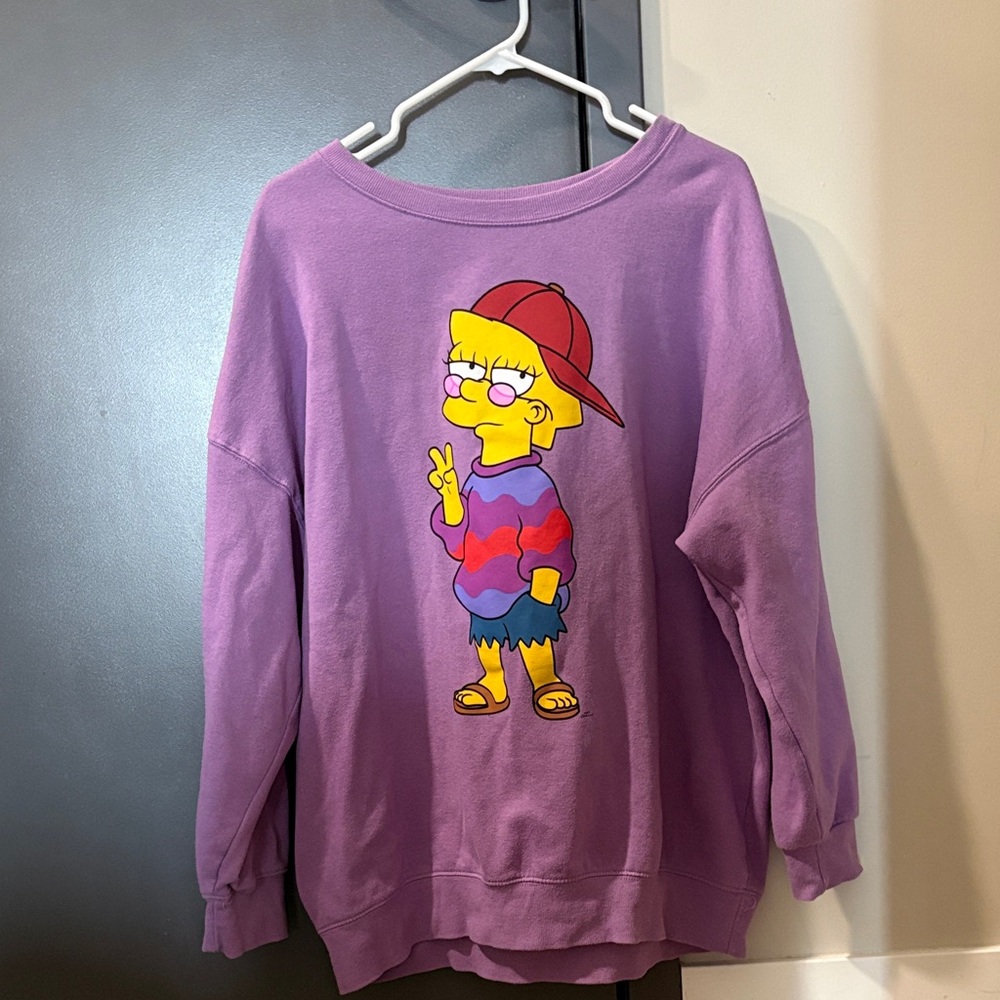 Vibrant Purple Sweatshirt with Cartoon Design